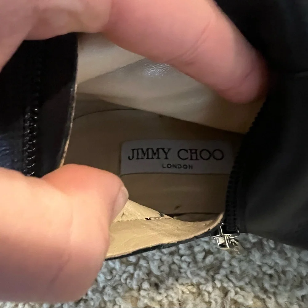 Jimmy Choo black leather riding boots